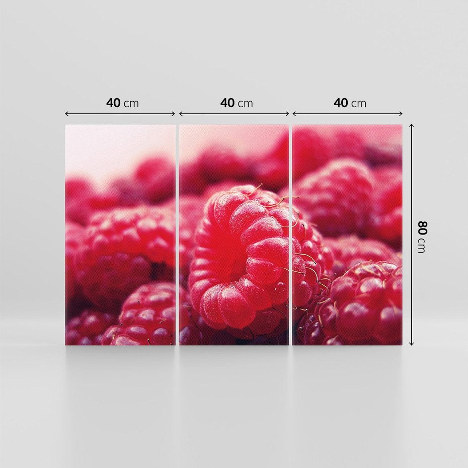 Obraz na płótnie 120x80 - Maliny Soczysta Eksplozja - maliny, owoce