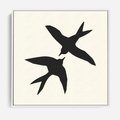 Obraz w ramie 50x50 - Kreatywne Echa - jaskółki, minimalizm - rama biała
