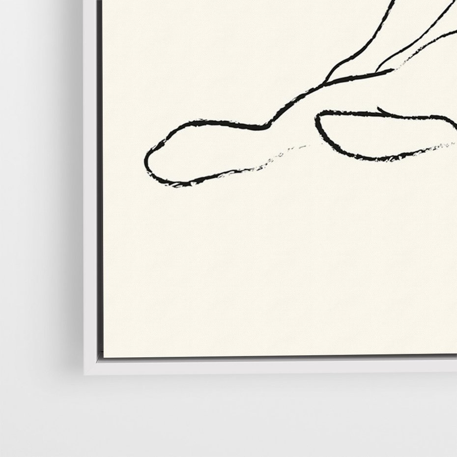 Obraz w ramie 70x100 - Akt w Minimalizmie - kobieta akt, minimalizm - rama biała