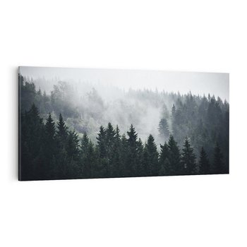 Obraz na płótnie 120x60 - Las w górach: mistyczna mgła - las, góry