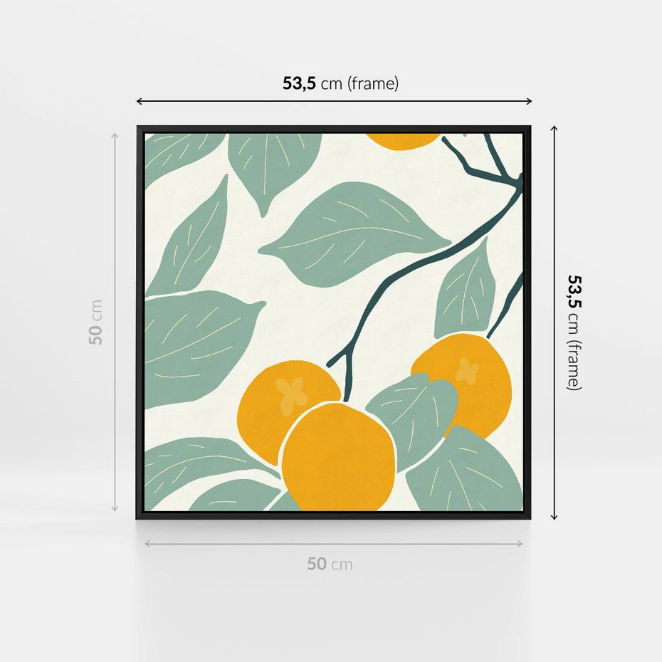 Obraz w ramie 50x50 - Wewnętrzna Melodia - plakat, nowoczesna sztuka - rama czarna