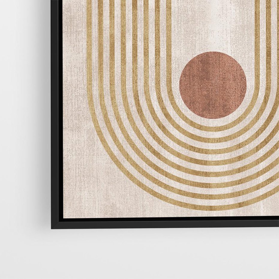 Obraz w ramie 100x70 - Melodia ukrytych snów - retro grafika, styl mid-century - rama czarna