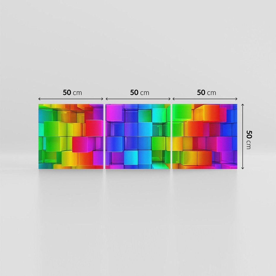 Obraz na płótnie 150x50 - Mozaika Abstrakcji: Trójwymiarowe Kompozycje - abstrakcja, 3d