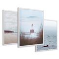 Zestaw obrazy w ramie 40x50 galeria - Latarnia, mglisty, pejzaż, morze - rama biała