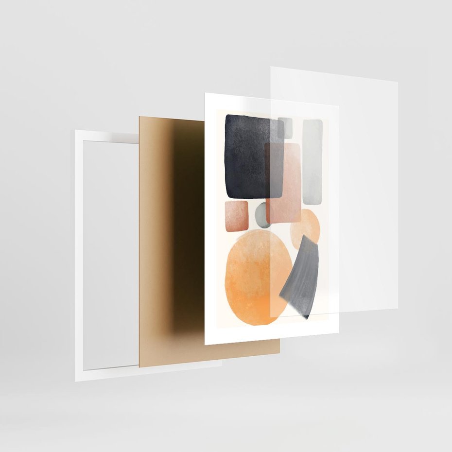 Plakat w ramie 30x40 - Geometria w Abstrakcji - abstrakcja, proste formy - rama biała