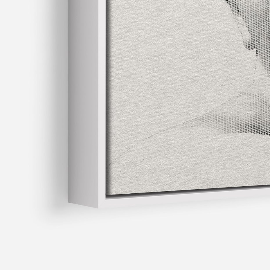Obraz w ramie 80x120 - Szarość w Kamieniu - monochromatyczna marmurowa rzeźba, odcienie szarości - rama biała