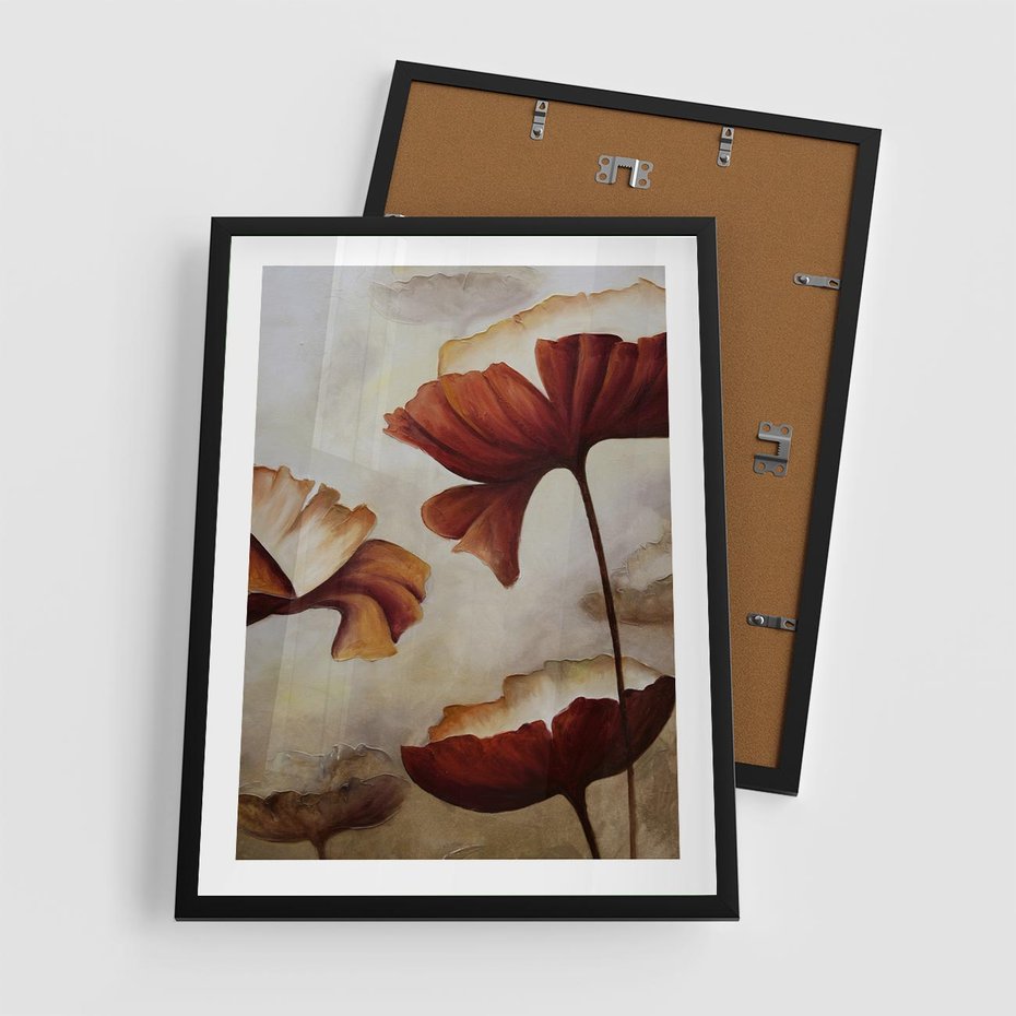 Plakat w ramie 50x70 - Sztuka Kwiatów - kwiaty, sztuka - rama czarna