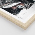 Plakat w ramie 30x40 - Zimowy Urok Drewnianego Domku - zima, drewniany domek - rama drewno