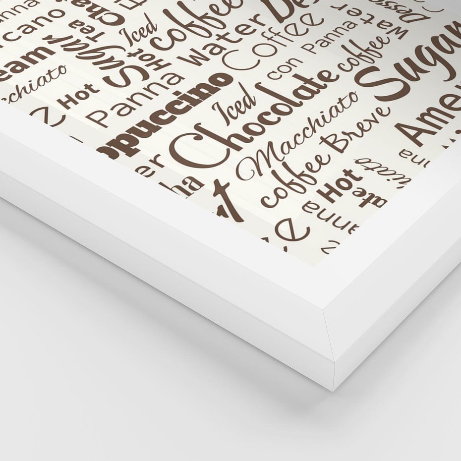 Plakat w ramie 50x70 - Kawa w Stylu Coffee - kawa, coffee - rama biała