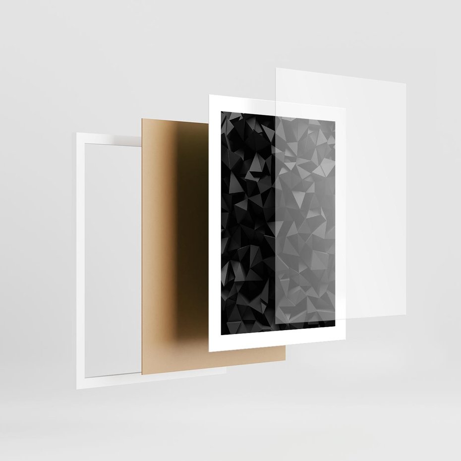 Plakat w ramie 30x40 - Geometryczna nowoczesność - geometryczne, nowoczesne - rama biała