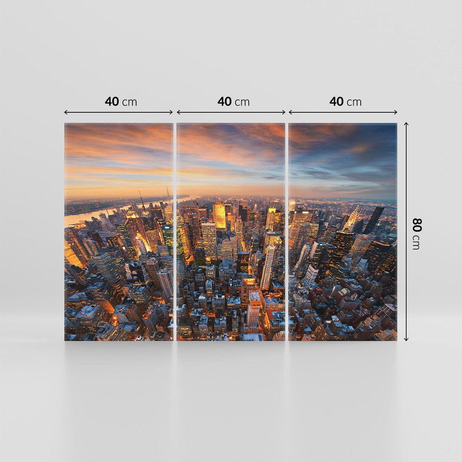 Obraz na płótnie 120x80 - Miasto wieżowców w perspektywie - miasto, wieżowce