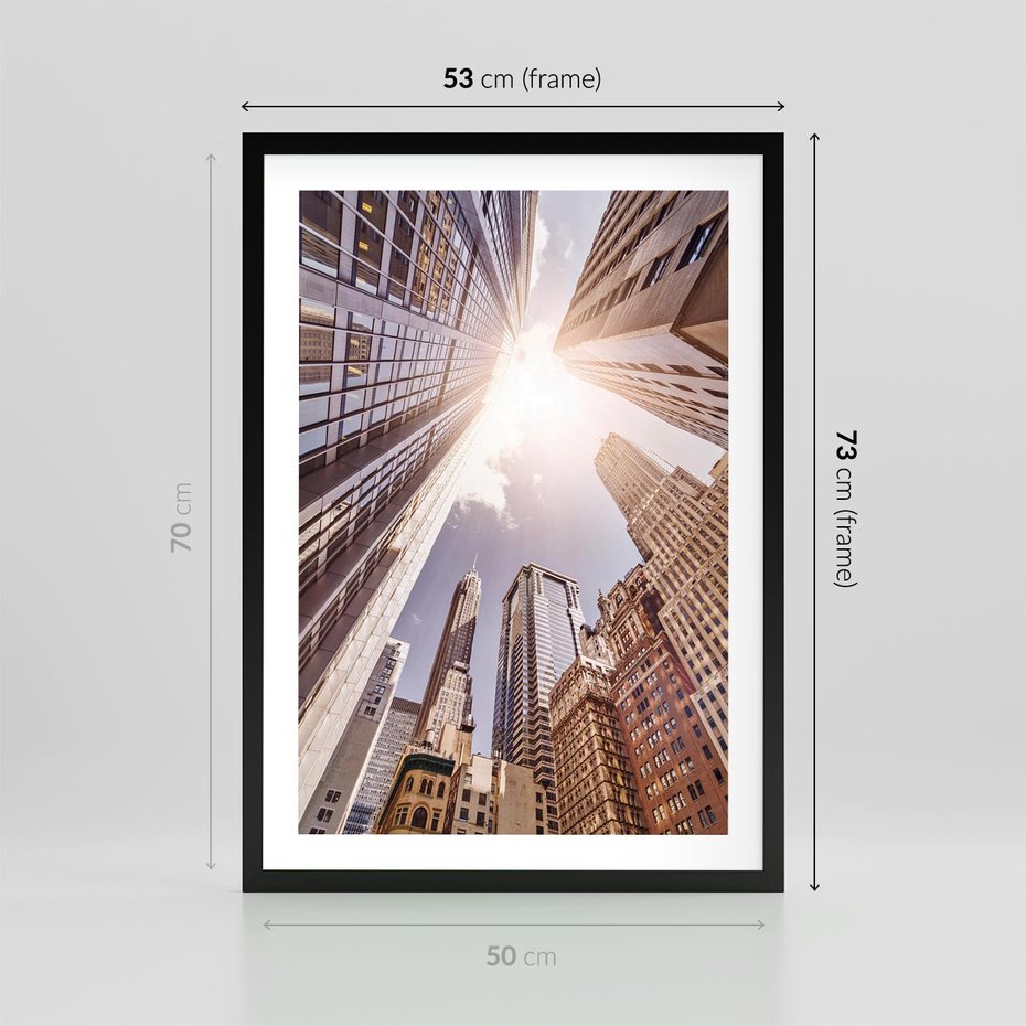 Plakat w ramie 50x70 - Oczami artysty - miasto, perspektywa - rama czarna