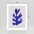Plakat bez ramy 40x50 - Przenikająca Struktura - boho plakat, niebieski liść w intensywnym kolorze