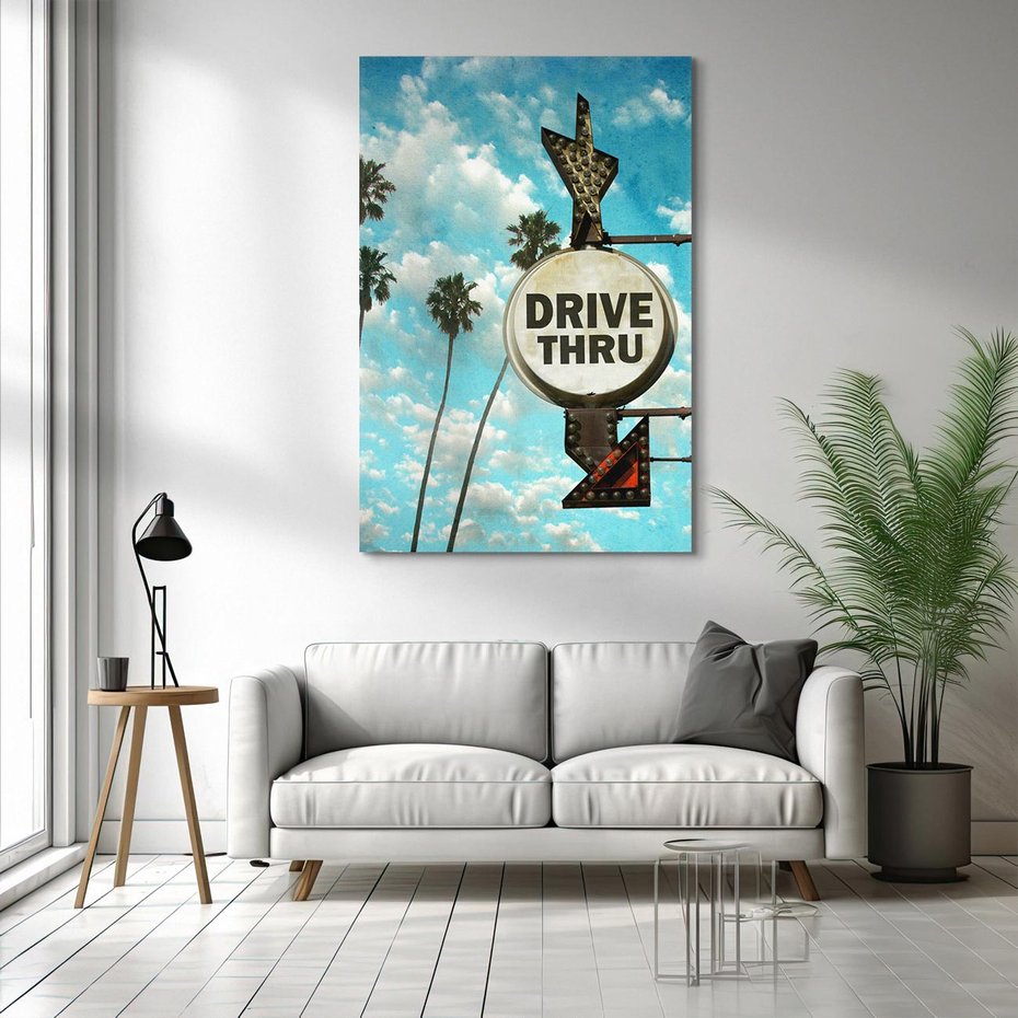 Obraz na płótnie 50x70 - Znaki Palm: Relaksująca Oaza - znak, palmy