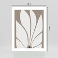 Plakat bez ramy 40x50 - Ekspresyjne Kontury - abstrakcyjny kwiat, beże i brązy