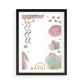 Plakat w ramie 50x70 - Pastelowe Wnętrza Emocji - abstrakcyjny palakt, akwarelowe plamy - rama czarna