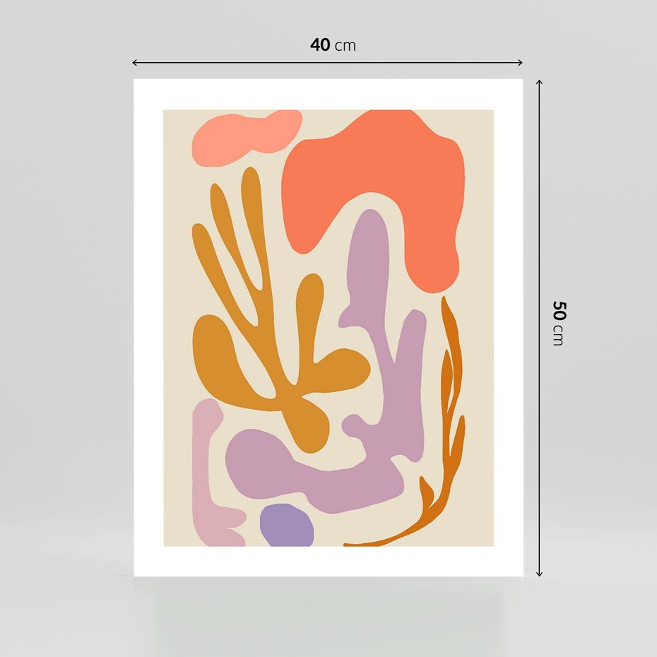 Plakat bez ramy 40x50 - Ekspresjonistyczne Impulsy - abstrakcyjny obraz, pastelowe kolory