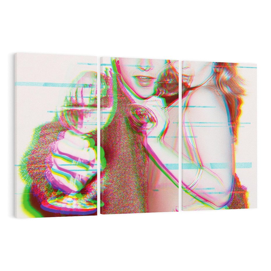 Obraz na płótnie 120x80 - Zakochani na Kliszy - zdjecie, stara prześwietlona klisza