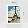 Plakat w ramie 40x50 - Wieża Eiffla - Ikona Paryża - wieża, Eiffla - rama biała