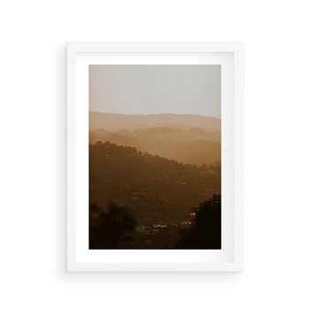 Plakat w ramie 30x40 - Odejście Słońca - pejzaż, zachód - rama biała