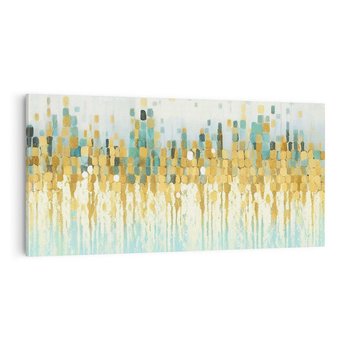 Obraz na płótnie 120x60 - Turkusowa Harmonia - abstrakcja, geometryczne plamki