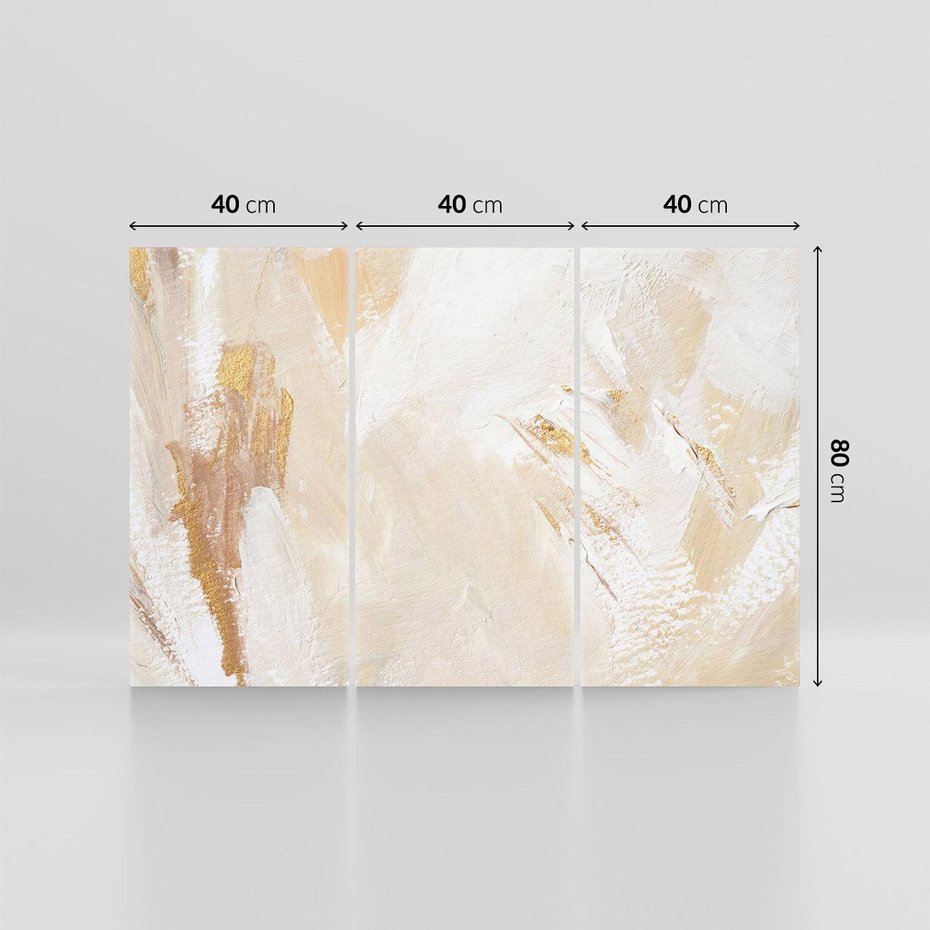 Obraz na płótnie 120x80 - Elegancja w Złocistym Chaosie - złoto beż, abstrakcja