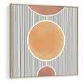 Obraz w ramie 80x80 - Taniec Linii - abstrakcyjna nowoczesna sztuka, koła okręgi - rama drewno
