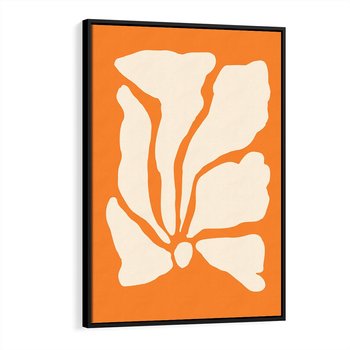 Obraz w ramie 50x70 - Wibracje Barw - abstrakcyjny boho plakat, pomarańczowe tło - rama czarna