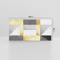 Obraz na płótnie 140x70 - Marmur w Geometrycznych Kształtach - geometryczne linie, złoto i szarość
