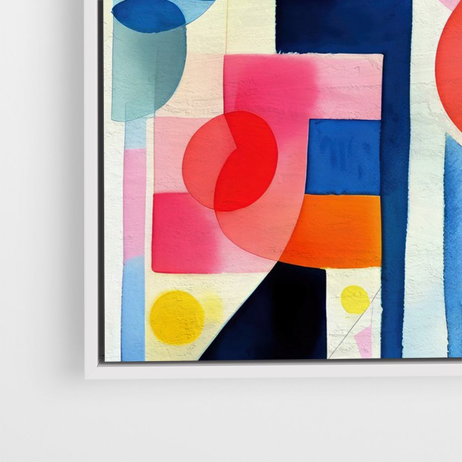 Obraz w ramie 50x70 - Księga Akwarelowych Przeniknięć - abstrakcyjny obraz, różne kolorowe kształty - rama biała