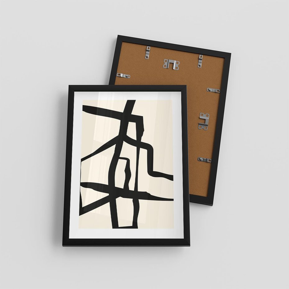 Plakat w ramie 30x40 - Impresje Wymiaru - linie, abstrakcja - rama czarna