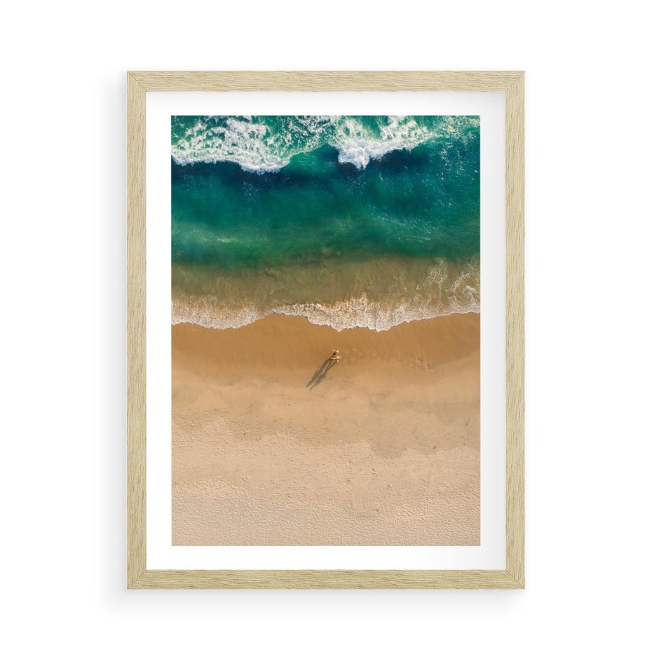 Plakat w ramie 50x70 - Oaza Relaksu - plaża, morze - rama drewno
