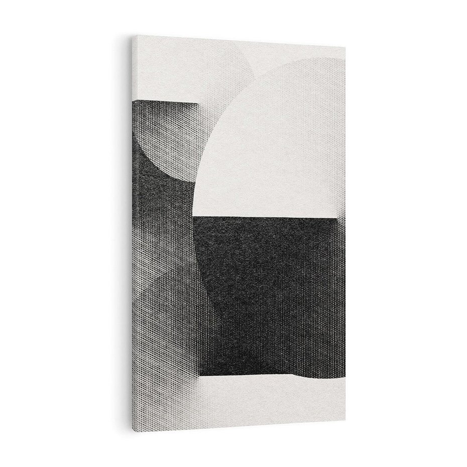 Obraz na płótnie 80x120 - Taniec Szarych Okręgów - graficzne, geometryczne kształty