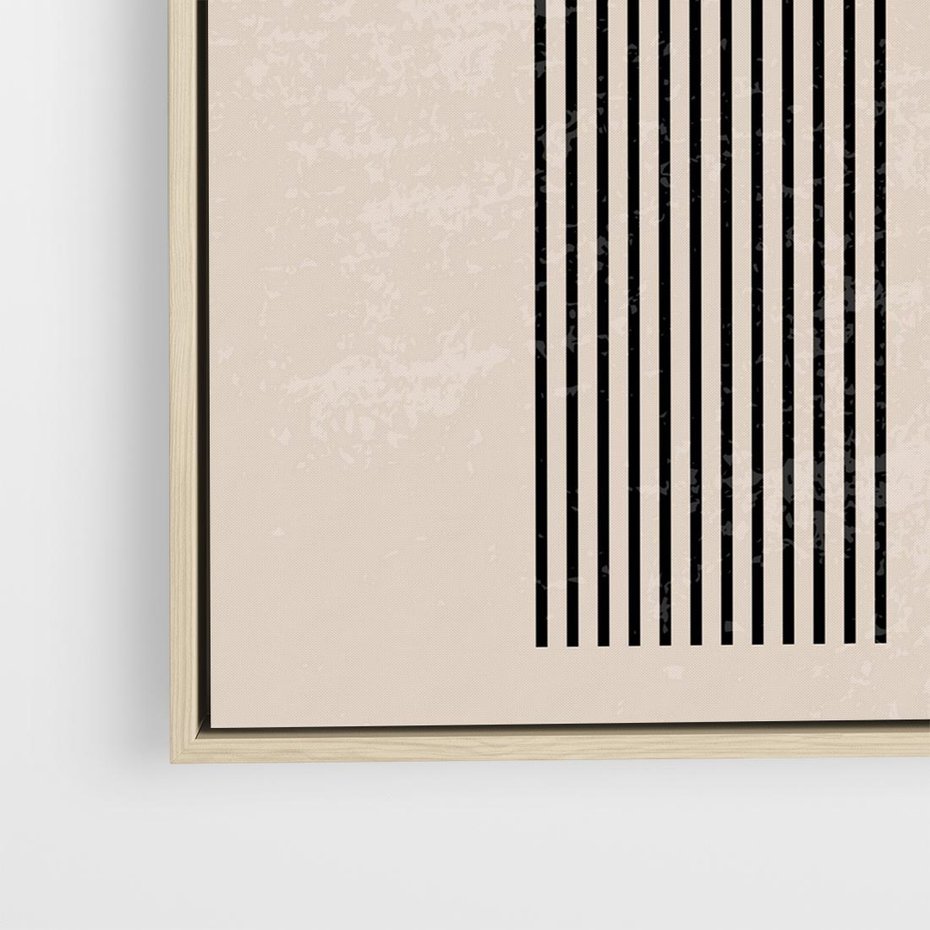 Obraz w ramie 50x50 - Migocące Echa - abstrakcyjne linie, geometria - rama drewno