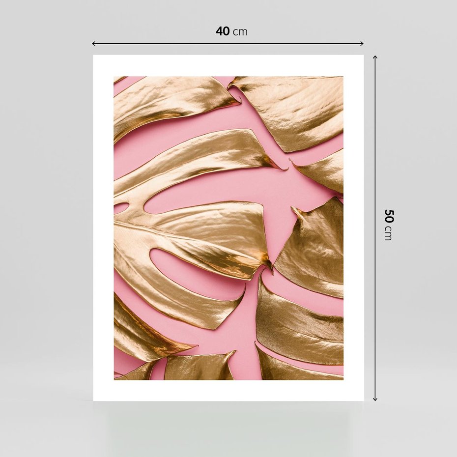 Plakat bez ramy 40x50 - Przyjemność w Naturze - złote, liście