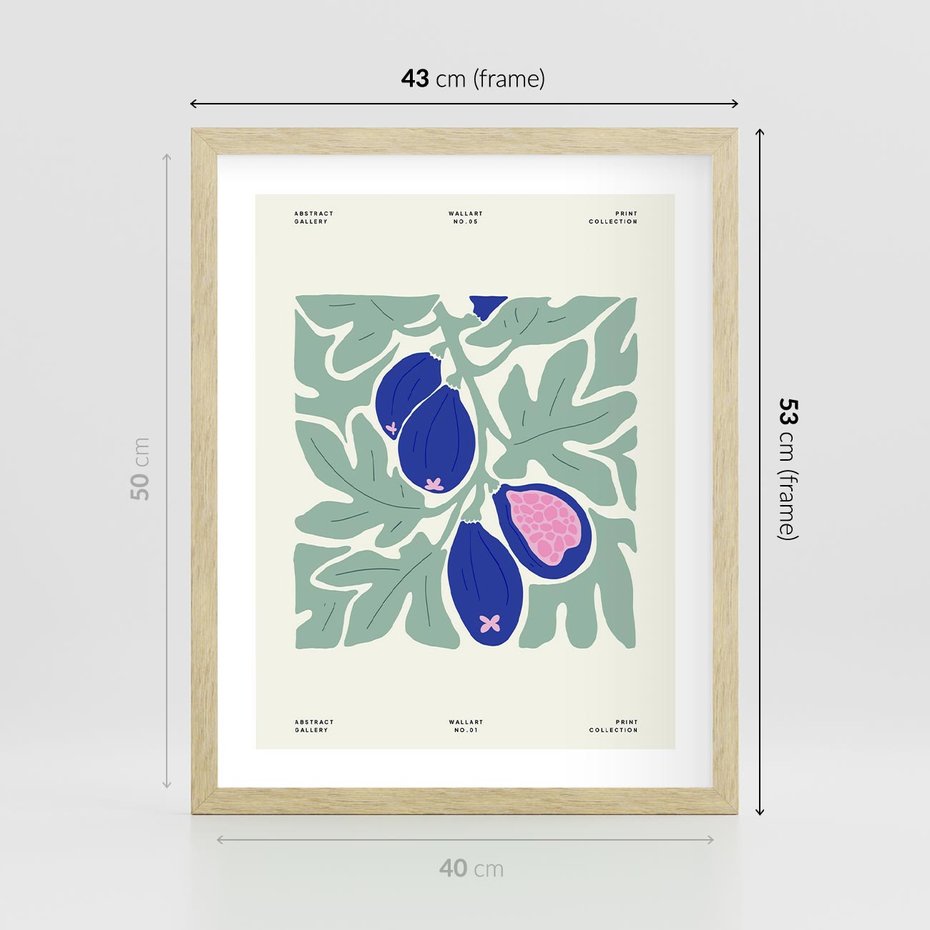 Plakat w ramie 40x50 - Symfonia Przestrzeni - figi, plakat - rama drewno