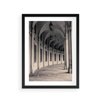 Plakat w ramie 50x70 - Kolumny Elegancji - architektura, kolumny - rama czarna