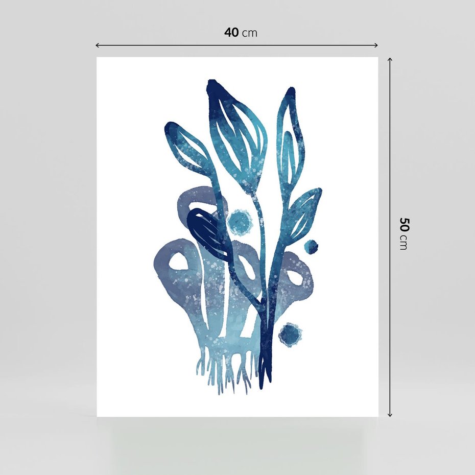 Plakat bez ramy 40x50 - Akwarelowy Błękit - pastelowy, abstrakcyjny plakat