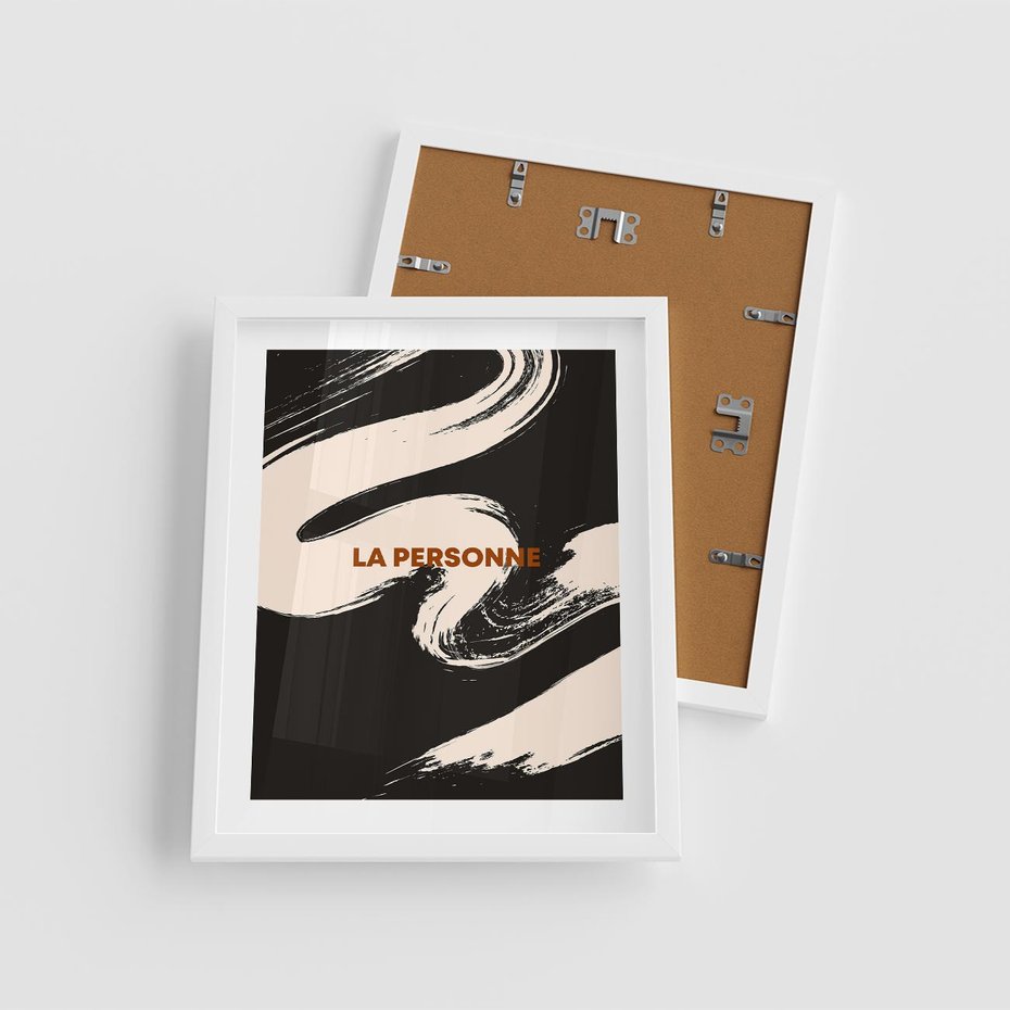 Plakat w ramie 40x50 - Ciemna Abstrakcja - abstrakcja w ciemnych kolorach, czarny - rama biała