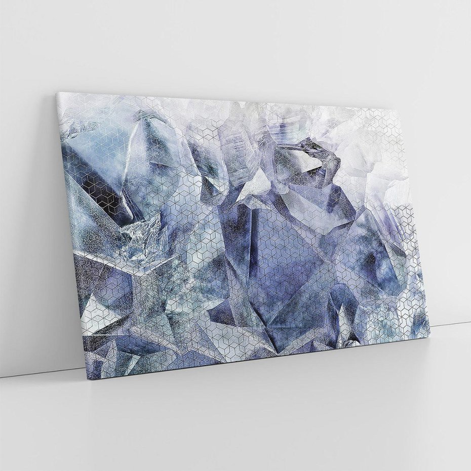 Obraz na płótnie 120x80 - Melodia mgieł i marzeń - abstrakcja w kolorze granatu, przypominająca górę lodową