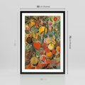 Plakat w ramie 50x70 - Księga Surrealnych Wyobrażeń - abstrakcyjny obraz owoców, jak picasso - rama czarna