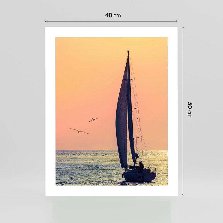 Plakat bez ramy 40x50 - Żaglówka na Horyzoncie - żaglówka, jacht