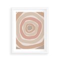 Plakat w ramie 40x50 - Roztopione Granice - abstakcyjne koła, delikatne odcienie beżu - rama biała