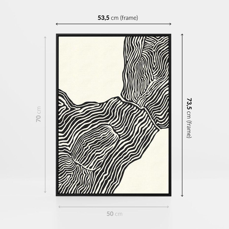 Obraz w ramie 50x70 - Migoczące Kontury - boho plakat, rycina - rama czarna