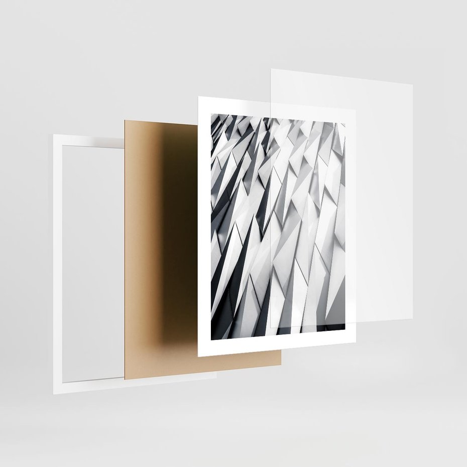 Plakat w ramie 40x50 - Geometryczna Nowoczesność - nowoczesna architektura, gemetryszne formy - rama biała