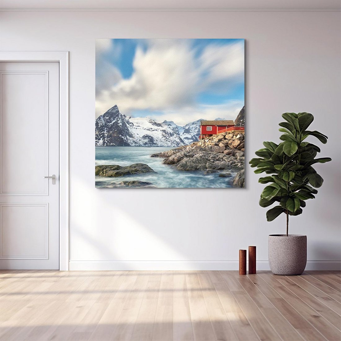 Obraz na płótnie 60x60 - Norweskie jezioro wśród gór - norwegia, jezioro