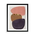 Plakat w ramie 50x70 - Rozkwitające Przenikające Formy - abstrakcyjny obraz, geometryczne formy - rama czarna