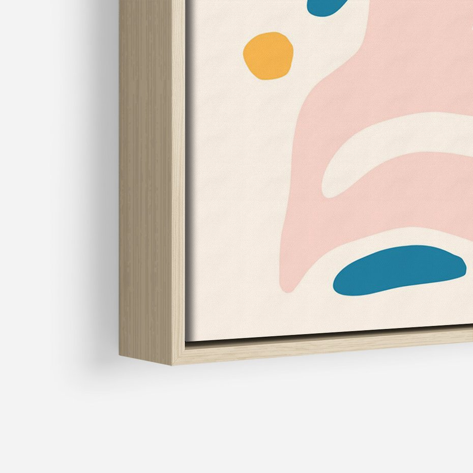 Obraz w ramie 80x120 - Granice Inspiracji - abstrakcyjne dziwne formy, nowoczesny plakat - rama drewno