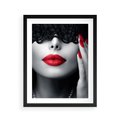 Plakat w ramie 40x50 - Piękno usta i szminka - usta, szminka - rama czarna