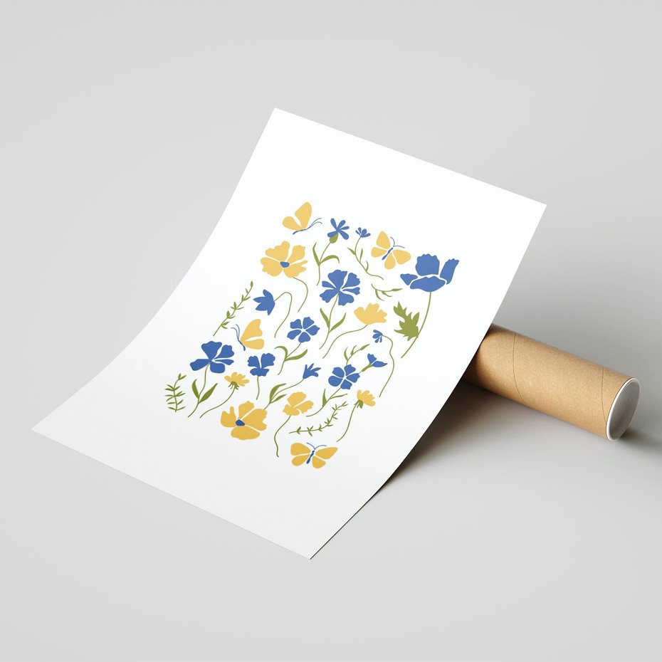 Plakat bez ramy 50x70 - Odgłosy Wizji - kwiaty, sztuka nowoczesna